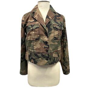 Marrakech Anthropologie Camo Cropped Utility Jacket Women’s Small Cotton Stretch